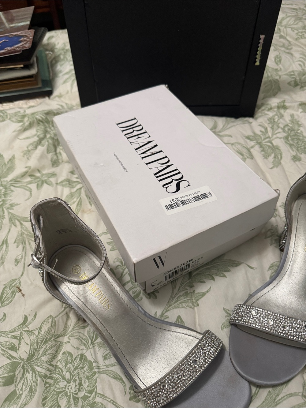 Dream Pairs Silver Rhinestone Ankle-Strap Sandals